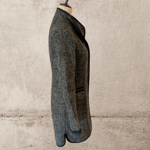 mossimo supply co. Tweed Wool Blend Coat fully lined  black trim Size Small - Picture 2 of 11